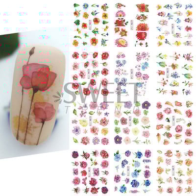 12db Hedgehog Animal Köröm Víz matricák Fenyőtobozok Arany Őszi Design Akvarell Téli Manikűr Transzfer csúszkák JIBN1681-1692