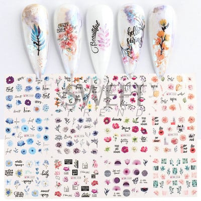 12db Hedgehog Animal Köröm Víz matricák Fenyőtobozok Arany Őszi Design Akvarell Téli Manikűr Transzfer csúszkák JIBN1681-1692