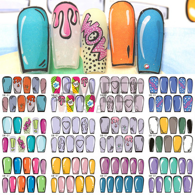 12db Hedgehog Animal Köröm Víz matricák Fenyőtobozok Arany Őszi Design Akvarell Téli Manikűr Transzfer csúszkák JIBN1681-1692