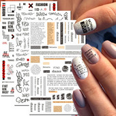 Nail Art Matricák Geometrikus francia betűk Üzenetek Vissza Ragasztó Körömmatricák Ideiglenes tetoválások Köröm Tippekhez Szépség