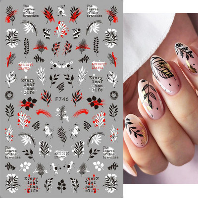 Nail Art Matricák Geometrikus francia betűk Üzenetek Vissza Ragasztó Körömmatricák Ideiglenes tetoválások Köröm Tippekhez Szépség
