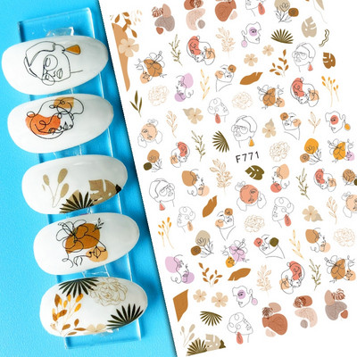 Nail Art Matricák Geometrikus francia betűk Üzenetek Vissza Ragasztó Körömmatricák Ideiglenes tetoválások Köröm Tippekhez Szépség