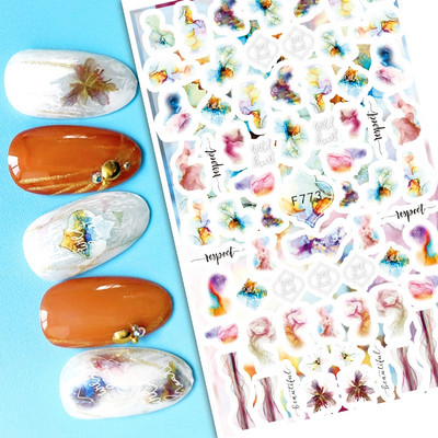 Nail Art Matricák Geometrikus francia betűk Üzenetek Vissza Ragasztó Körömmatricák Ideiglenes tetoválások Köröm Tippekhez Szépség