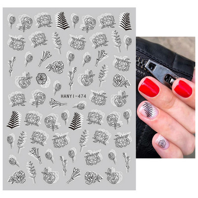 Nail Art Matricák Geometrikus francia betűk Üzenetek Vissza Ragasztó Körömmatricák Ideiglenes tetoválások Köröm Tippekhez Szépség