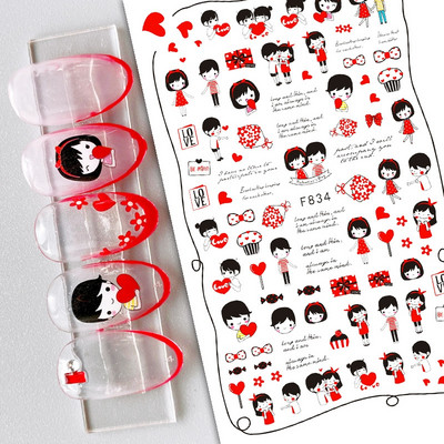 Nail Art Matricák Geometrikus francia betűk Üzenetek Vissza Ragasztó Körömmatricák Ideiglenes tetoválások Köröm Tippekhez Szépség