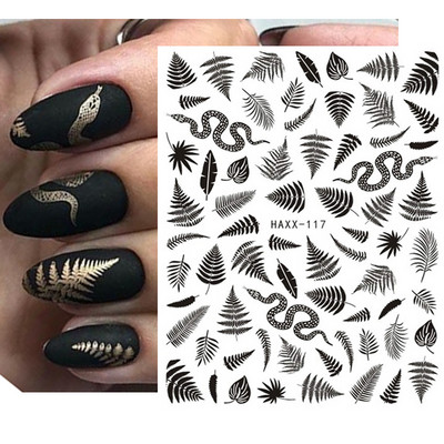 Nail Art Matricák Geometrikus francia betűk Üzenetek Vissza Ragasztó Körömmatricák Ideiglenes tetoválások Köröm Tippekhez Szépség