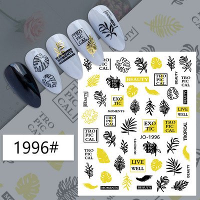 Nail Art Matricák Geometrikus francia betűk Üzenetek Vissza Ragasztó Körömmatricák Ideiglenes tetoválások Köröm Tippekhez Szépség