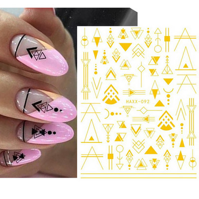 Nail Art Matricák Geometrikus francia betűk Üzenetek Vissza Ragasztó Körömmatricák Ideiglenes tetoválások Köröm Tippekhez Szépség