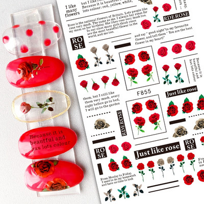 Nail Art Matricák Geometrikus francia betűk Üzenetek Vissza Ragasztó Körömmatricák Ideiglenes tetoválások Köröm Tippekhez Szépség