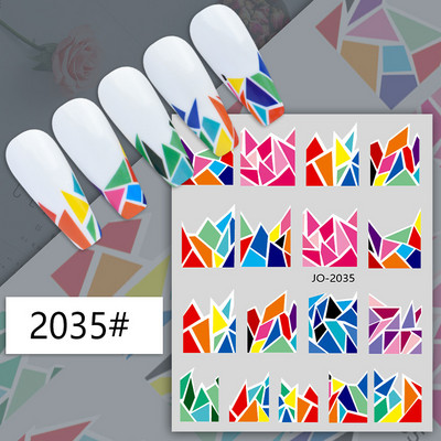 Nail Art Matricák Geometrikus francia betűk Üzenetek Vissza Ragasztó Körömmatricák Ideiglenes tetoválások Köröm Tippekhez Szépség