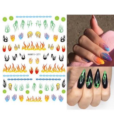 Nail Art Matricák Geometrikus francia betűk Üzenetek Vissza Ragasztó Körömmatricák Ideiglenes tetoválások Köröm Tippekhez Szépség