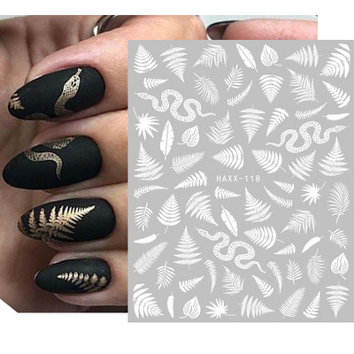 Nail Art Matricák Geometrikus francia betűk Üzenetek Vissza Ragasztó Körömmatricák Ideiglenes tetoválások Köröm Tippekhez Szépség
