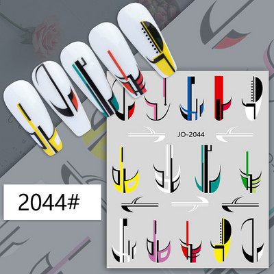 Nail Art Matricák Geometrikus francia betűk Üzenetek Vissza Ragasztó Körömmatricák Ideiglenes tetoválások Köröm Tippekhez Szépség