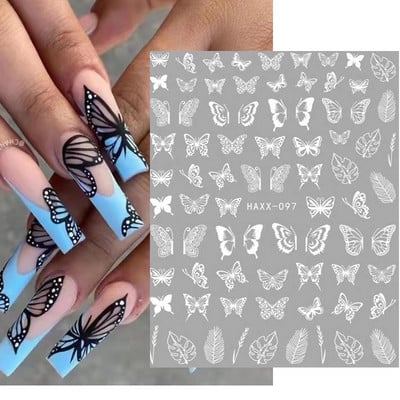 Nail Art Matricák Geometrikus francia betűk Üzenetek Vissza Ragasztó Körömmatricák Ideiglenes tetoválások Köröm Tippekhez Szépség