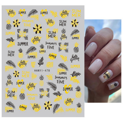 Nail Art Matricák Geometrikus francia betűk Üzenetek Vissza Ragasztó Körömmatricák Ideiglenes tetoválások Köröm Tippekhez Szépség