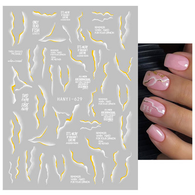 Nail Art Matricák Geometrikus francia betűk Üzenetek Vissza Ragasztó Körömmatricák Ideiglenes tetoválások Köröm Tippekhez Szépség