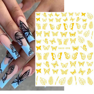 Nail Art Matricák Geometrikus francia betűk Üzenetek Vissza Ragasztó Körömmatricák Ideiglenes tetoválások Köröm Tippekhez Szépség