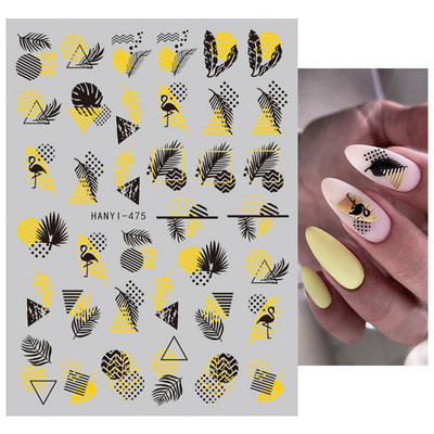 Nail Art Matricák Geometrikus francia betűk Üzenetek Vissza Ragasztó Körömmatricák Ideiglenes tetoválások Köröm Tippekhez Szépség