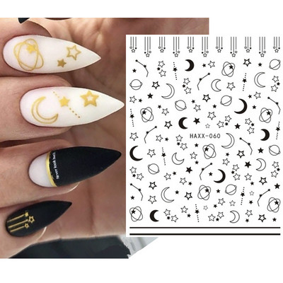 Nail Art Matricák Geometrikus francia betűk Üzenetek Vissza Ragasztó Körömmatricák Ideiglenes tetoválások Köröm Tippekhez Szépség