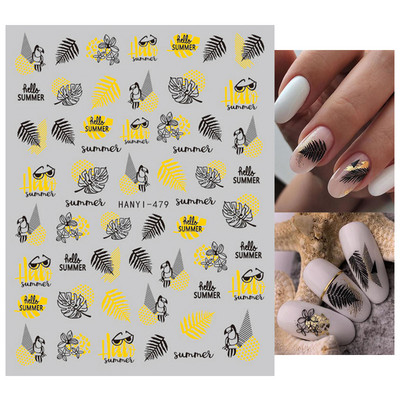 Nail Art Matricák Geometrikus francia betűk Üzenetek Vissza Ragasztó Körömmatricák Ideiglenes tetoválások Köröm Tippekhez Szépség