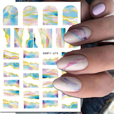 Nail Art Matricák Geometrikus francia betűk Üzenetek Vissza Ragasztó Körömmatricák Ideiglenes tetoválások Köröm Tippekhez Szépség