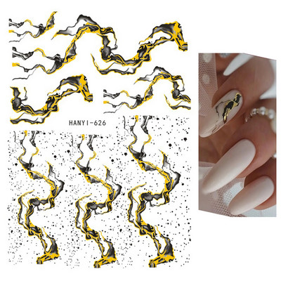 Nail Art Matricák Geometrikus francia betűk Üzenetek Vissza Ragasztó Körömmatricák Ideiglenes tetoválások Köröm Tippekhez Szépség