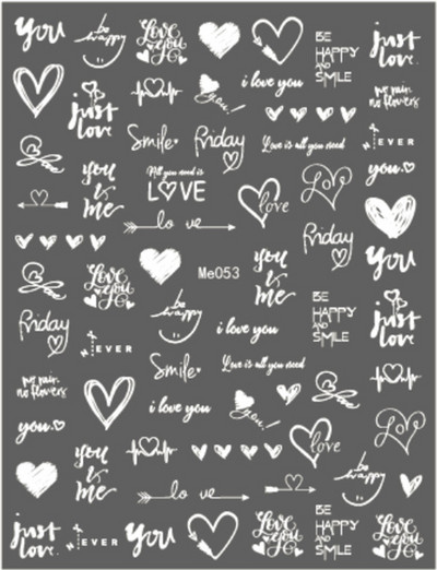 Nail Art Matricák Geometrikus francia betűk Üzenetek Vissza Ragasztó Körömmatricák Ideiglenes tetoválások Köröm Tippekhez Szépség