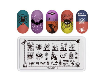 12*6 cm-es körömbélyegző lemezek szív macskaszám betűk fesztiválmintás körömdíszítő lemezek körömnyomó stencilsablonok