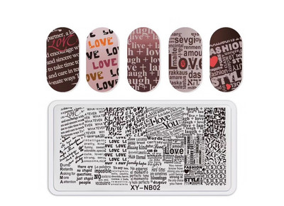 12*6 cm-es körömbélyegző lemezek szív macskaszám betűk fesztiválmintás körömdíszítő lemezek körömnyomó stencilsablonok