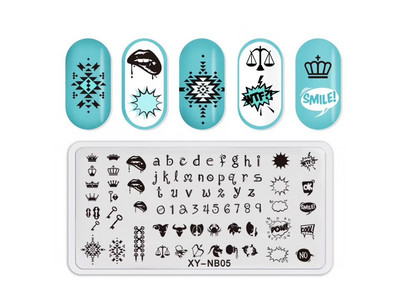 12*6 cm-es körömbélyegző lemezek szív macskaszám betűk fesztiválmintás körömdíszítő lemezek körömnyomó stencilsablonok