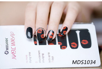 16 Tips Nail Polish Strips DIY αδιάβροχα περιτυλίγματα νυχιών Cartoons Leopard Nail Art Stickers Patch για γυναίκες μανικιούρ για την ημέρα του Αγίου Βαλεντίνου