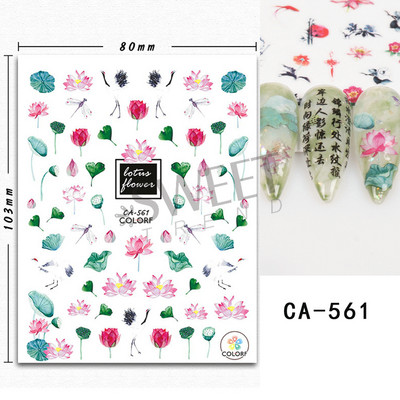 3D Akvarell Virág Körömmatricák Virágos geometriai vonalak Csillogó Levél Pillangó Tavaszi köröm dekor Gél Lakk Manikűr tippek BEJO