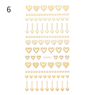 1db fekete fehér 3D körömmatricák fém arany ezüst geometrikus bojtcsík vonal ragasztó transzfer matricák körömdíszítés barkácsolás