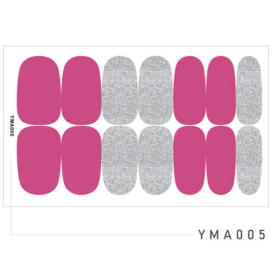 14 Tipp/Sheet Candy Color Fényes ujjú körömmatricák Szépségmatricák Ragasztó, Teljesen lefedő körömdíszítő pakolások Csúsztatók barkács manikűrhöz