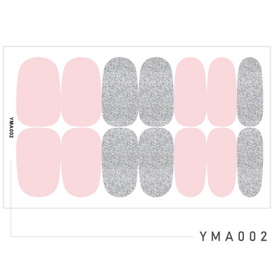 14 Tipp/Sheet Candy Color Fényes ujjú körömmatricák Szépségmatricák Ragasztó, Teljesen lefedő körömdíszítő pakolások Csúsztatók barkács manikűrhöz