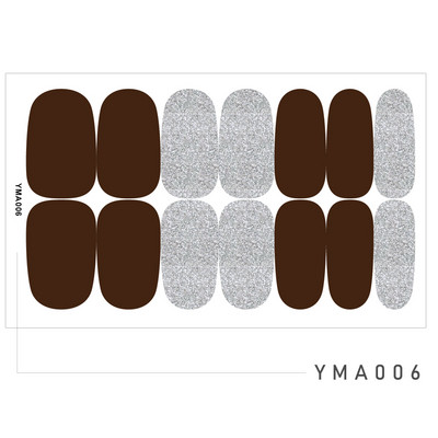 14 Tipp/Sheet Candy Color Fényes ujjú körömmatricák Szépségmatricák Ragasztó, Teljesen lefedő körömdíszítő pakolások Csúsztatók barkács manikűrhöz