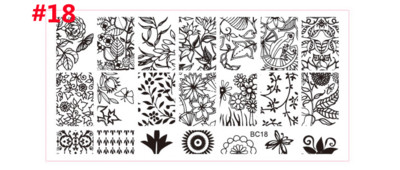 1db fekete virág csipke körömbélyegző lemezek rozsdamentes acél körömdíszítés bélyegsablon manikűr eszközök UV gél körömdíszítések