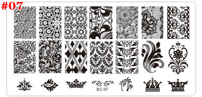 1db fekete virág csipke körömbélyegző lemezek rozsdamentes acél körömdíszítés bélyegsablon manikűr eszközök UV gél körömdíszítések