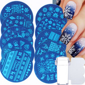 Karácsonyi körömdíszítő bélyegzőlap szett hópelyhek jávorszarvas Mikulás ajándék körömformák sablon lengyel nyomat bélyegző kaparó SASTZM01-10