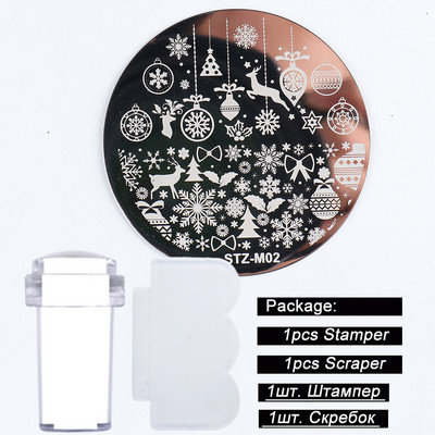 Karácsonyi körömdíszítő bélyegzőlap szett hópelyhek jávorszarvas Mikulás ajándék körömformák sablon lengyel nyomat bélyegző kaparó SASTZM01-10