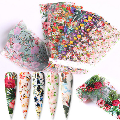 1 Box Spring Nail Foils Purpur Lavendel Butterfly Nail Series Foils Nail Art Transfer Kleebis Paber Nail Art DIY Dekoratsioonid