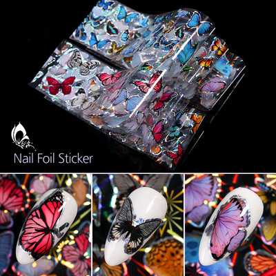 1 Box Spring Nail Foils Purpur Lavendel Butterfly Nail Series Foils Nail Art Transfer Kleebis Paber Nail Art DIY Dekoratsioonid