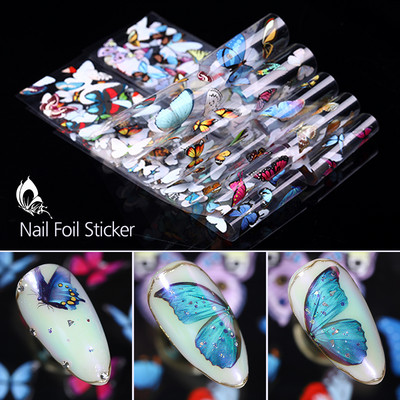 1 Box Spring Nail Foils Purpur Lavendel Butterfly Nail Series Foils Nail Art Transfer Kleebis Paber Nail Art DIY Dekoratsioonid