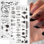 Geometrikus mintás körömbélyegző lemez 1db körömkép rajzlapok bélyegző festőeszköz 6x12cm rozsdamentes acél Állatok fotók*