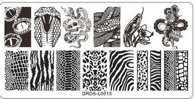 Geometrikus mintás körömbélyegző lemez 1db körömkép rajzlapok bélyegző festőeszköz 6x12cm rozsdamentes acél Állatok fotók*