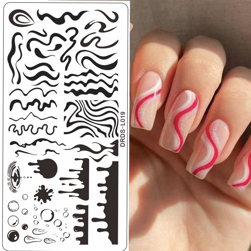 Geometrikus mintás körömbélyegző lemez 1db körömkép rajzlapok bélyegző festőeszköz 6x12cm rozsdamentes acél Állatok fotók*