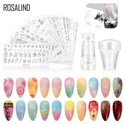 ROSALIND Predlošci za žigosanje noktiju Leptir cvijet Popularna slika ploče prikladna za proljeće Nail Art DIY Painting Stamp Alat