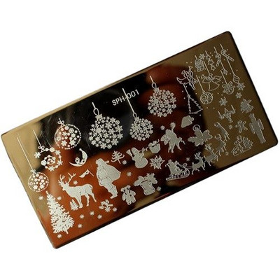 1db MF Festival körömlemez 6*12cm Halloween és karácsonyi bélyegző lemezek barkácsbélyegző lakk stencil körmökhöz manikűr sablon &G102