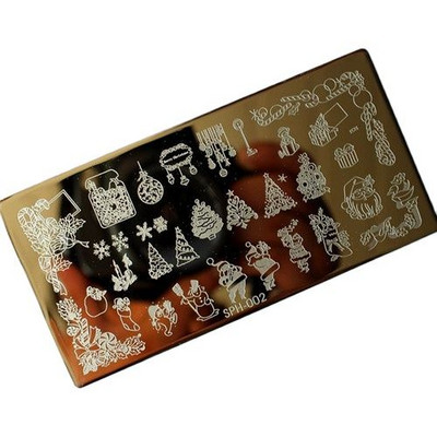 1db MF Festival körömlemez 6*12cm Halloween és karácsonyi bélyegző lemezek barkácsbélyegző lakk stencil körmökhöz manikűr sablon &G102