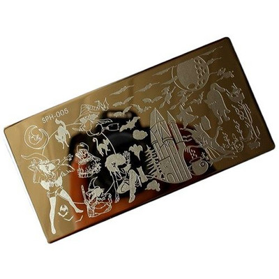 1db MF Festival körömlemez 6*12cm Halloween és karácsonyi bélyegző lemezek barkácsbélyegző lakk stencil körmökhöz manikűr sablon &G102